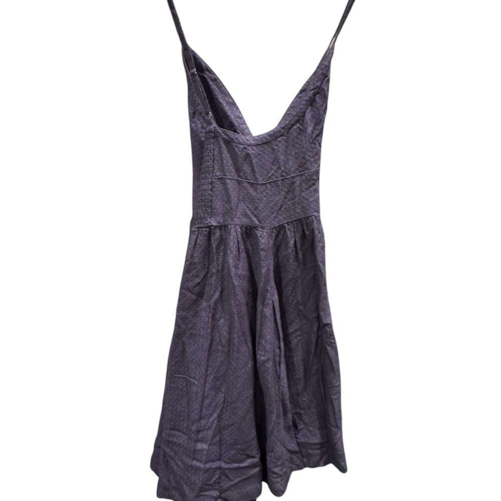 Roxy Dark Blue Button-Front Spaghetti Strap Mini Dress - Picture 2 of 3